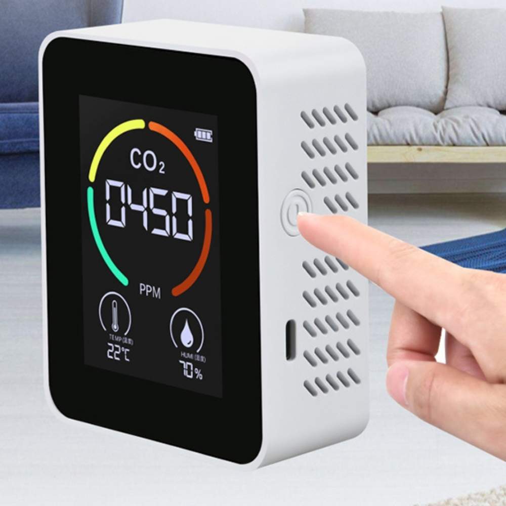 Portable CO2 monitor with a colour display